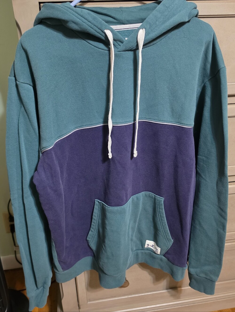 Under Armour Teal and Navy Colorblock Hooded Pullover